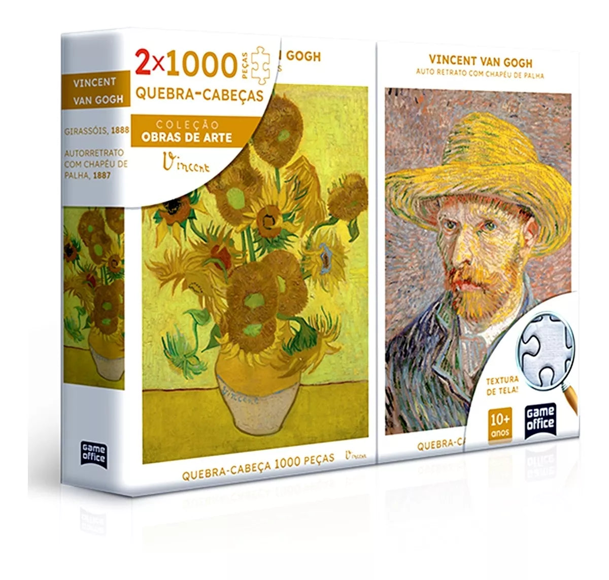 Vincent Van Gogh: Retrato e Girassóis - Quebra-cabeça - Combo 2000 peças, Toyster Brinquedos Vincent Van Gogh: Retrato e Girassóis - Quebra-cabeça - Combo 2000 peças, Toyster Brinquedos
